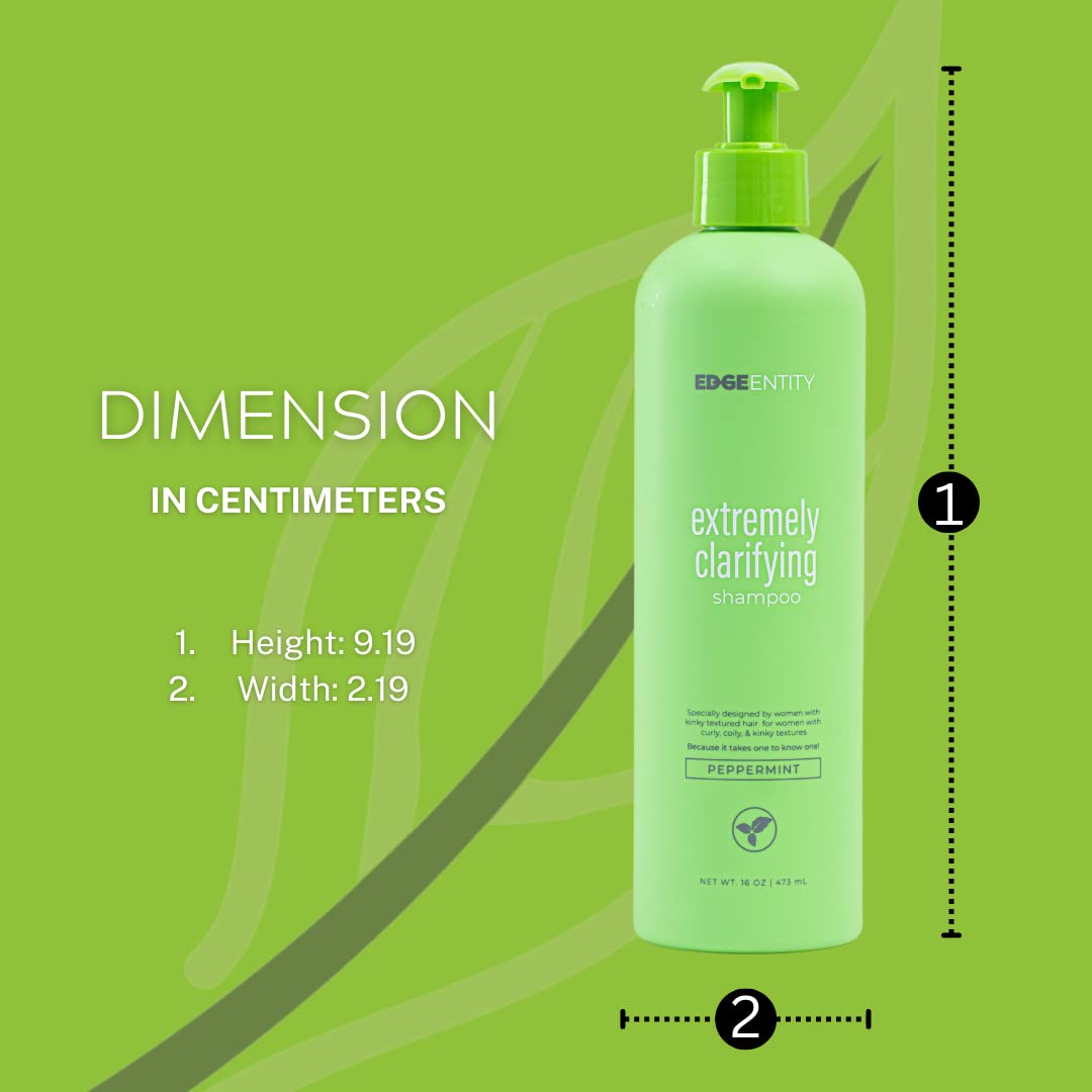 Edge Entity Peppermint oil Shampoo- Extremely Deep Cleanse and Clarifying Shampoo, Cleansing Treatment for 4A-4C hair types, for Women- 8 oz