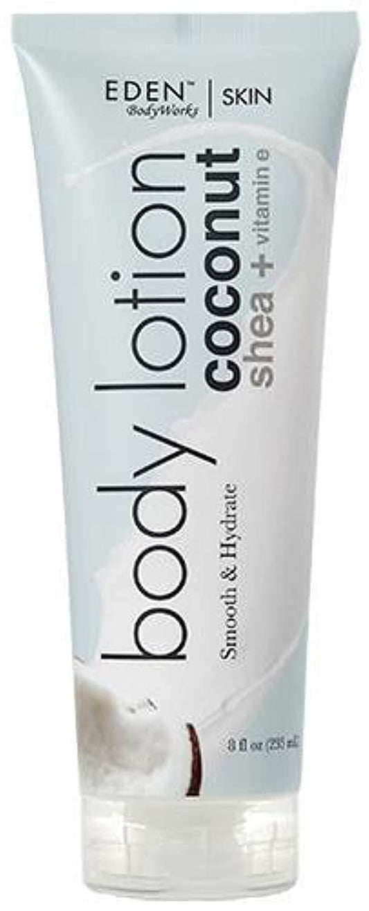 EDEN BodyWorks Coconut Shea Body Lotion | 8 oz | Lock in Moisture, Protect & Heal Skin - Includes Coconut Oil, Shea Butter + Vitamin E