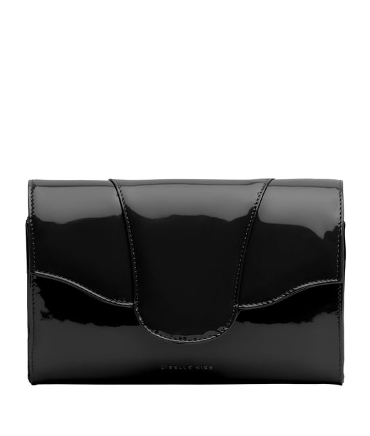 Liselle Kiss Allie Clutch Crossbody Bag, Black Glossy