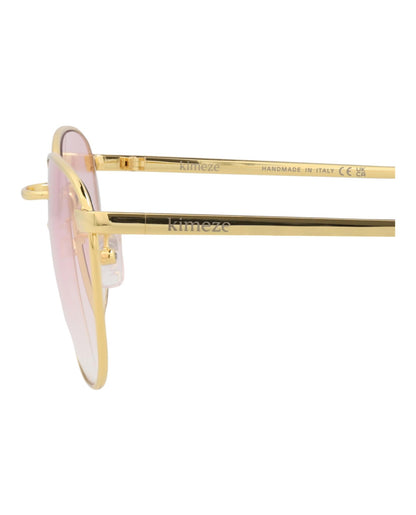 KIMEZE Women's Akin Sunglasses, Gold/Pink, One Size