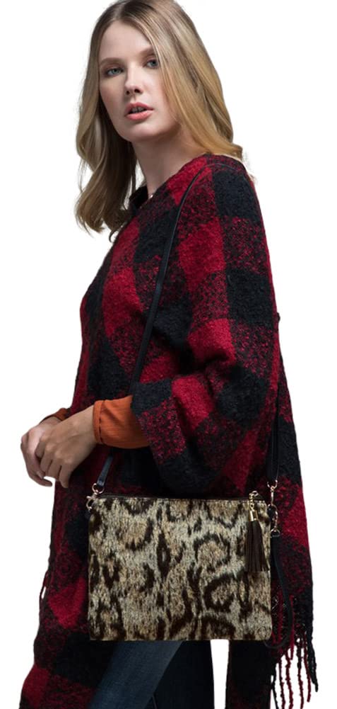 2Chique Boutique Women's Animal Print Cross Body Clutch Bag