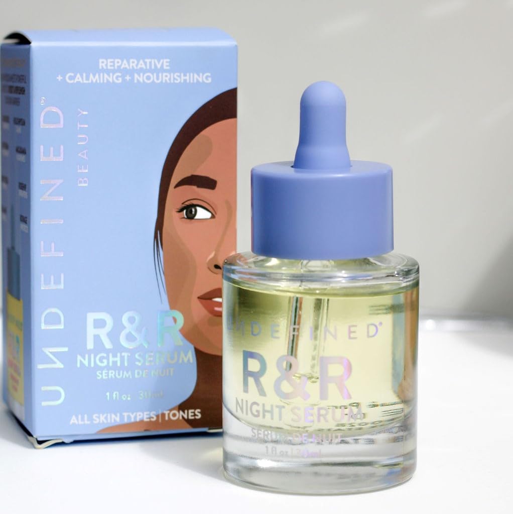 Undefined Beauty NEW R&R Night Serum Retinal Face Oil (retinaldehyde) with Blue Tansy, Tamanu, Bakuchiol, Squalane, Borage, Rosehip to repair, smooth and boost collagen, 1oz