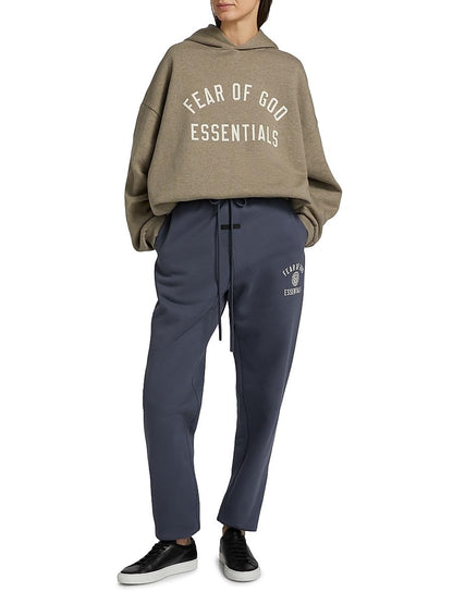 Fear of God Essentials, Logo Fleece Hoodie, Medium, Heather Gray
