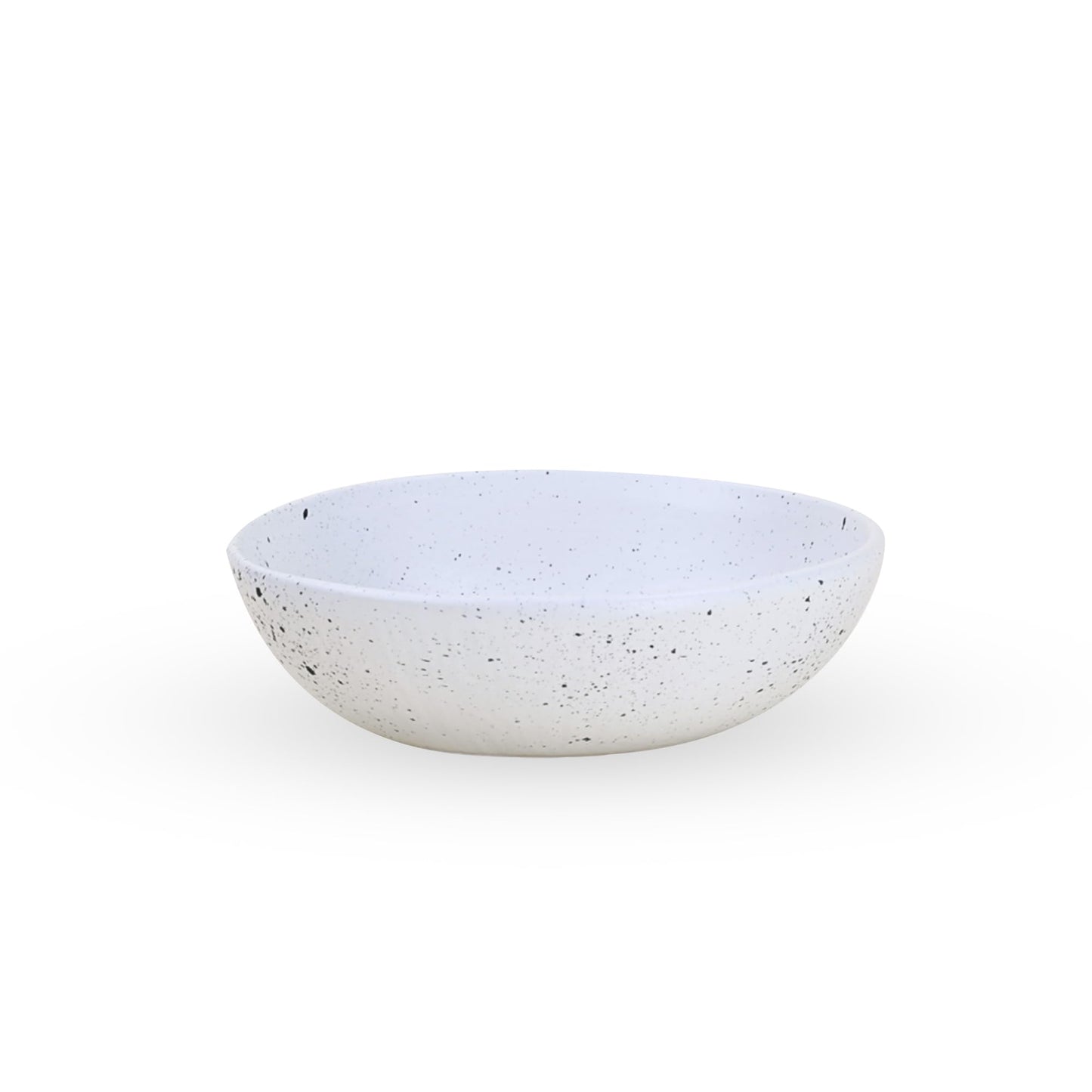 SWEET JULY Edgewater Collection Bowl - Durable, Hand-Thrown Ceramic, 7-Inch Serving Bowl for Cereal, Soup, Salads, & Saucy Dishes - Avail. in White, Black, and Gray (White Speckled)