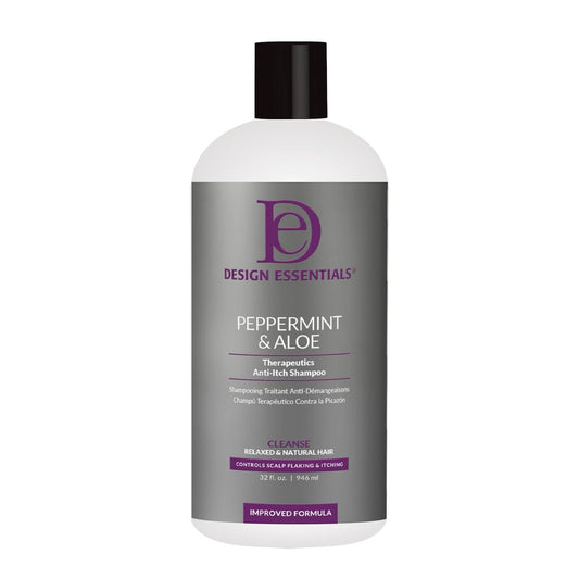 Design Essentials Peppermint & Aloe Therapeutics AntiItch Shampoo Control Scalp Flaking & Itching, 32 Fl Oz