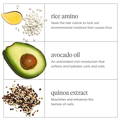 Briogeo Curl Charisma Rice Amino + Avocado Leave-In Defining Crème, Anti Frizz Hair Styling Moisturizer, Leave In Cream for Wavy, Curly, Coily Hair, Boosts Hydration, Vegan, Cruelty-Free, 6 fl oz