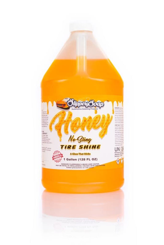 SLIPPERY SOAP Honey No-Sling Tire Shine, Long Lasting Gloss, Water-Resistant, Protection From UV Rays, 1 Gallon