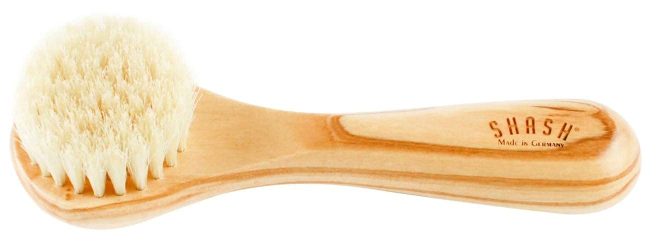 Since 1869 Hand Made in Germany - Sustainable Exfoliating Face Brush, Scrub Cleansing Brush, Exfoliates Skin to Help Reduce Flaking, Fine Lines, Supports Glowing Complexion Natural Boar Bristle