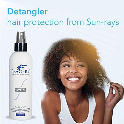 FRAGFRE Hair Detangler Spray, 8 oz - Leave in Conditioner for Sensitive Skin and Scalp - Styling Heat Protectant Spray - Gluten Free Vegan Cruelty Free