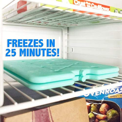 Kona Ice Packs for Coolers - No Ice Required - Cooler Ice Packs Bulk 20 Pack - Reusable Long Lasting (-5C) Large Thin Freezer Packs - Freezes in 25 Minutes (20)