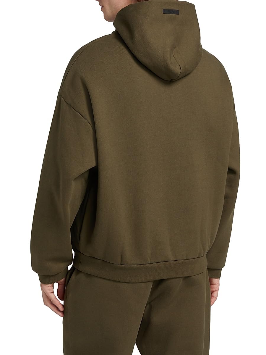 Fear of God Essentials, Logo Fleece Hoodie, Small, Olive