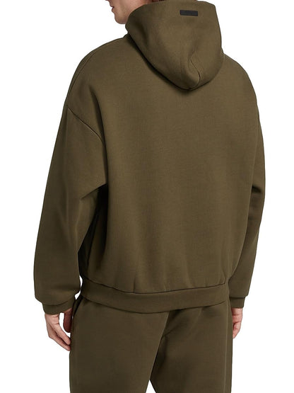 Fear of God Essentials, Logo Fleece Hoodie, Small, Olive