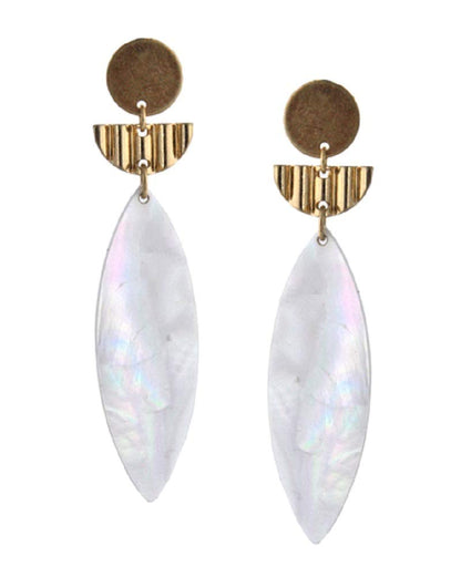 2Chique Boutique Women's Opal White Dangle Earrings