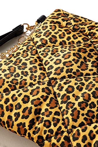 2Chique Boutique Women's Leopard Print Padded Mini Cross Body Bag