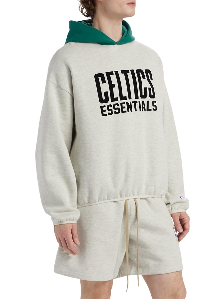 Fear of God Essentials, Celtics Fleece Hoodie, Small, Light Heather