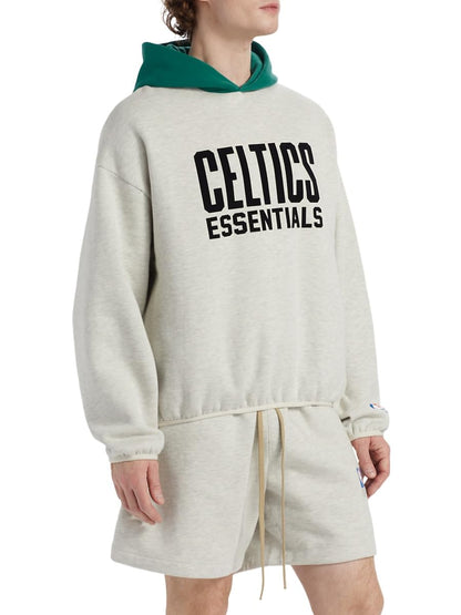 Fear of God Essentials, Celtics Fleece Hoodie, Small, Light Heather