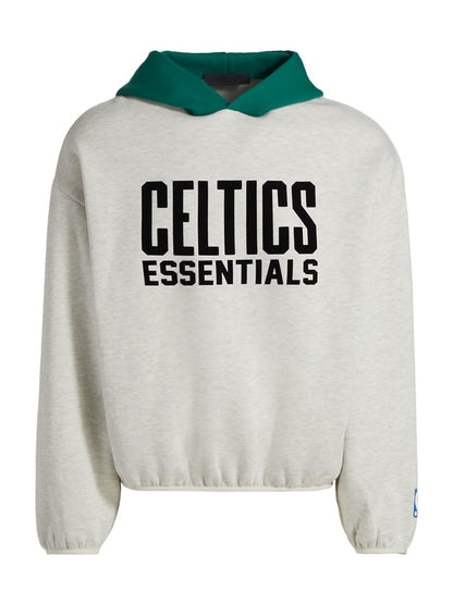 Fear of God Essentials, Celtics Fleece Hoodie, Small, Light Heather