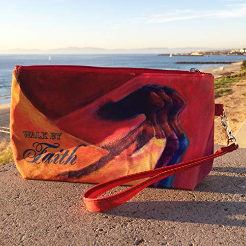 Shades of Color Cosmetic Pouch, Walk By Faith, 9 x 5 inches (CP108)