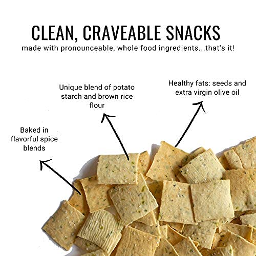 Every Body Eat Snack Thins, Chive & Garlic, Gluten & Dairy Free, Vegan, School Lunch Snacks, Single Serve (Pack of 20)