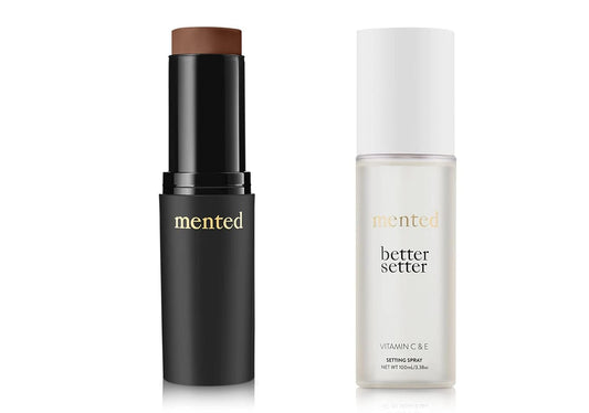 Mented Cosmetics Foundation Stick & Better Setter Setting Spray Bundle - D20 Rich Brown with Red Undertones