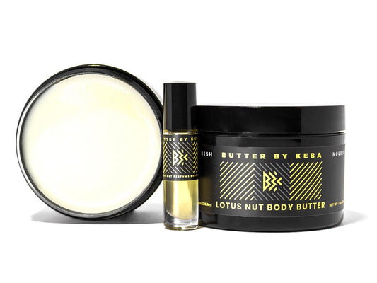 Butter By Keba Lotus Nut Large Luxury Body Care Bundle Exotic Jasmine Coconut and Sweet Orange