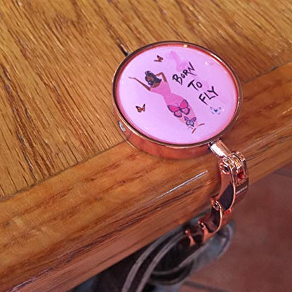 Shades of Color Purse Hanger, Born to Fly, 2.5 x 1.73 inches (PH138)
