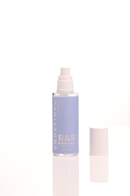 Undefined Beauty R&R Repair Mist Hypochlorous Acid Spray to calm inflammation, improve texture, increase hydration and balance; travel friendly size 3.4oz