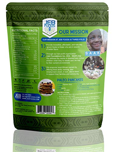 JEB FOODS Plantain flour - 4lb Pure Africa Green Plantain Flour, Fufu Flour, Fufu Powder for Fufu, Paleo Diet, Gluten Free Baking (4lbs)