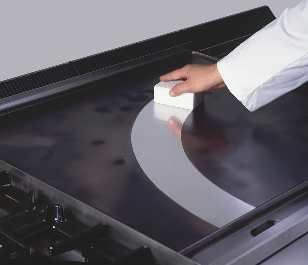 COMPAC HOME Magic-Stone Kitchen Cleaner Scrub - 2-Sided Scouring Stone, Easily Removes Stubborn Food Grime, Grease, 4 Count, White/Green