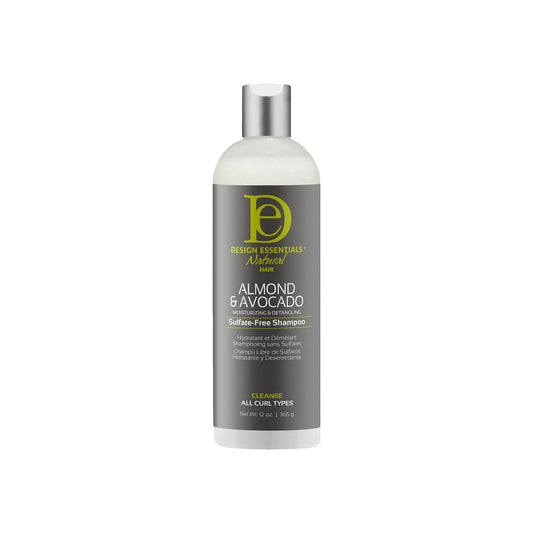 Design Essentials Natural Almond & Avocado Moisturizing & Detangling Sulfate-Free Shampoo, 12 Ounce