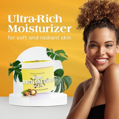 RA Cosmetics Pure Shea Butter, Unscented - 12oz | 100% Pure and Natural African Shea Butter for Men & Women - Handcrafted Moisturizer with Essential Vitamins for Radiant Skin, Thicker Hair & Soft Lips