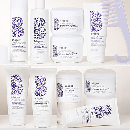 Briogeo Curl Charisma Rice Amino + Avocado Leave-In Defining Crème, Anti Frizz Hair Styling Moisturizer, Leave In Cream for Wavy, Curly, Coily Hair, Boosts Hydration, Vegan, Cruelty-Free, 6 fl oz