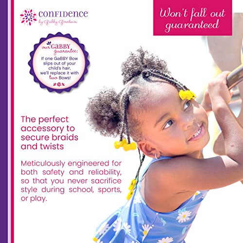 Confidence by Gabby Goodwin - Little Lady GaBBY Bows - Non-Slip Barrettes – Patented Double Sided Snap – Bows that Stay in Place and Don't Slide Out – 30 Pack – 3 Colors - Includes Children's Book