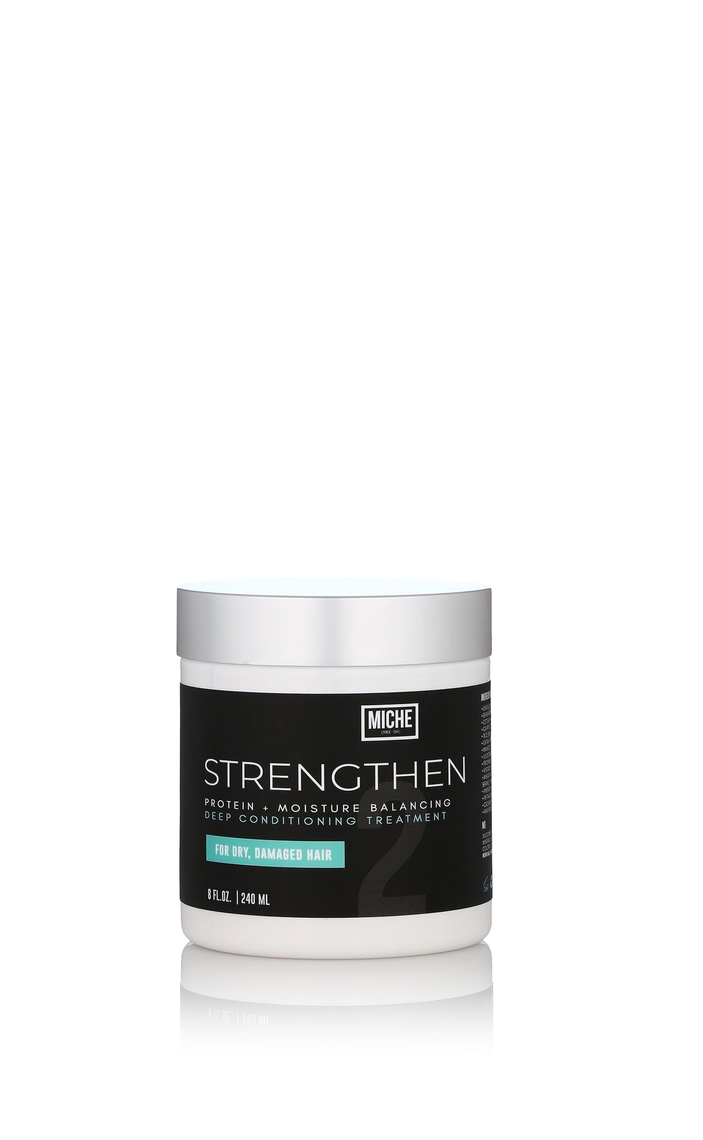 Miche Strengthen Protein Deep Conditioner For Curly, Kinky Or Wavy Hair, Silicone And Paraben Free - 8oz | 237ml