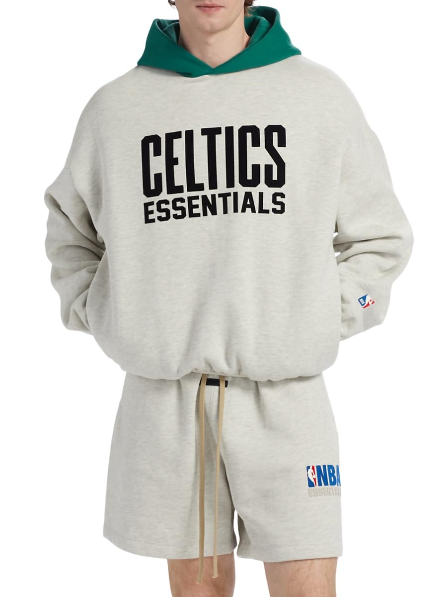 Fear of God Essentials, Celtics Fleece Hoodie, Small, Light Heather