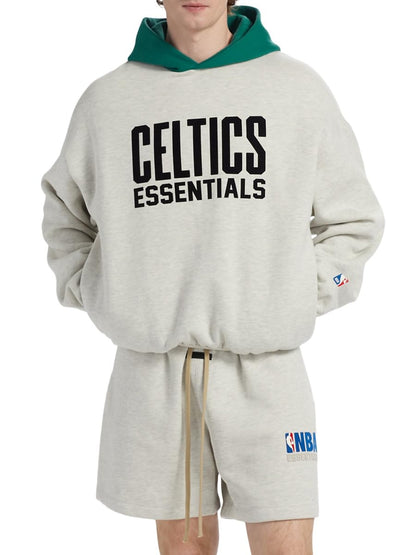 Fear of God Essentials, Celtics Fleece Hoodie, Small, Light Heather