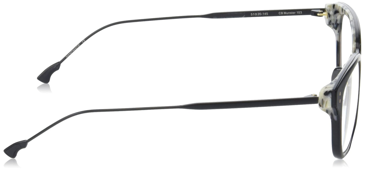 Coco and Breezy Munster Square Prescription Eyewear Frames, 103/Black, 51mm, 20mm, 145mm