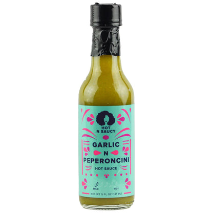 Hot N Saucy | Garlic N Peperoncini Hot Sauce, 5 fl oz