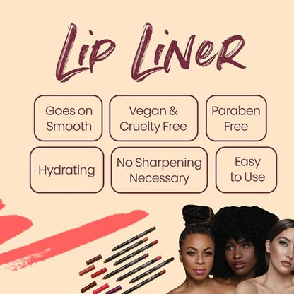 The Lip Bar | Straight Line Lip Liner | Vegan & Cruelty Free | Straight Living - Deep Brown