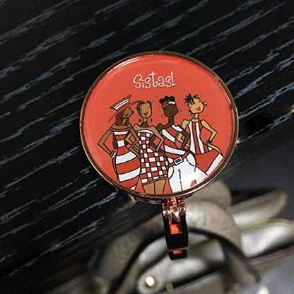 Shades of Color Purse Hanger, Sistas, 2.5 x 1.73 inches, Red (PH133)