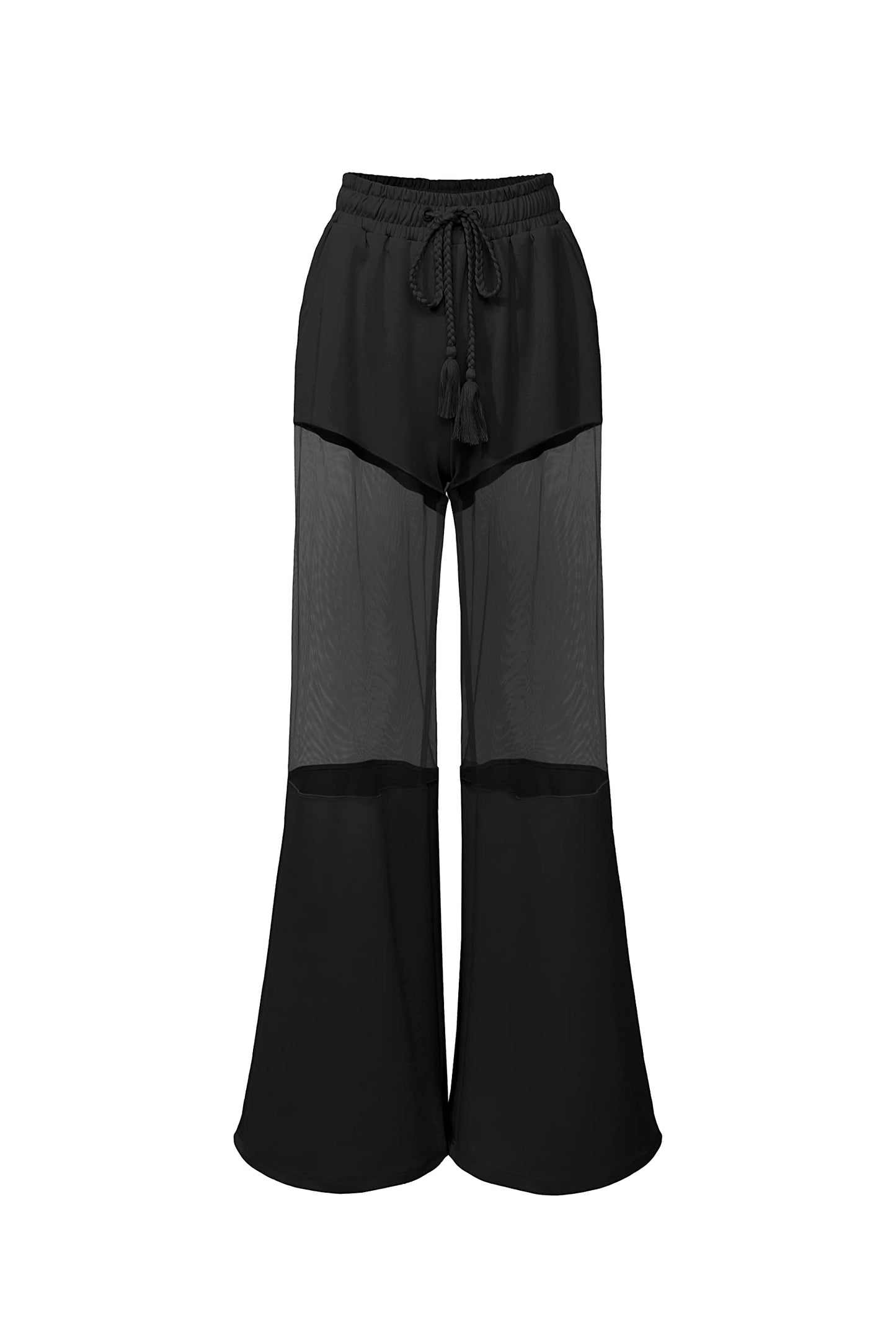 Pantora Women's Katrina Sheer Contrast Pants, Black, 3X-Large