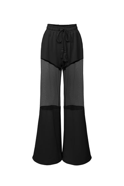 Pantora Women's Katrina Sheer Contrast Pants, Black, 3X-Large