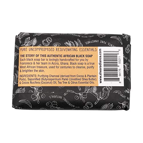 SHEA RADIANCE Tea Tree African Black Soap Bar, 5 OZ