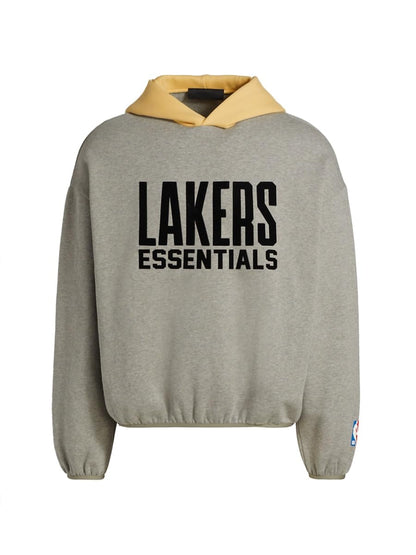 Fear of God Essentials, Lakers Fleece Hoodie, X-Small, Warm Heather