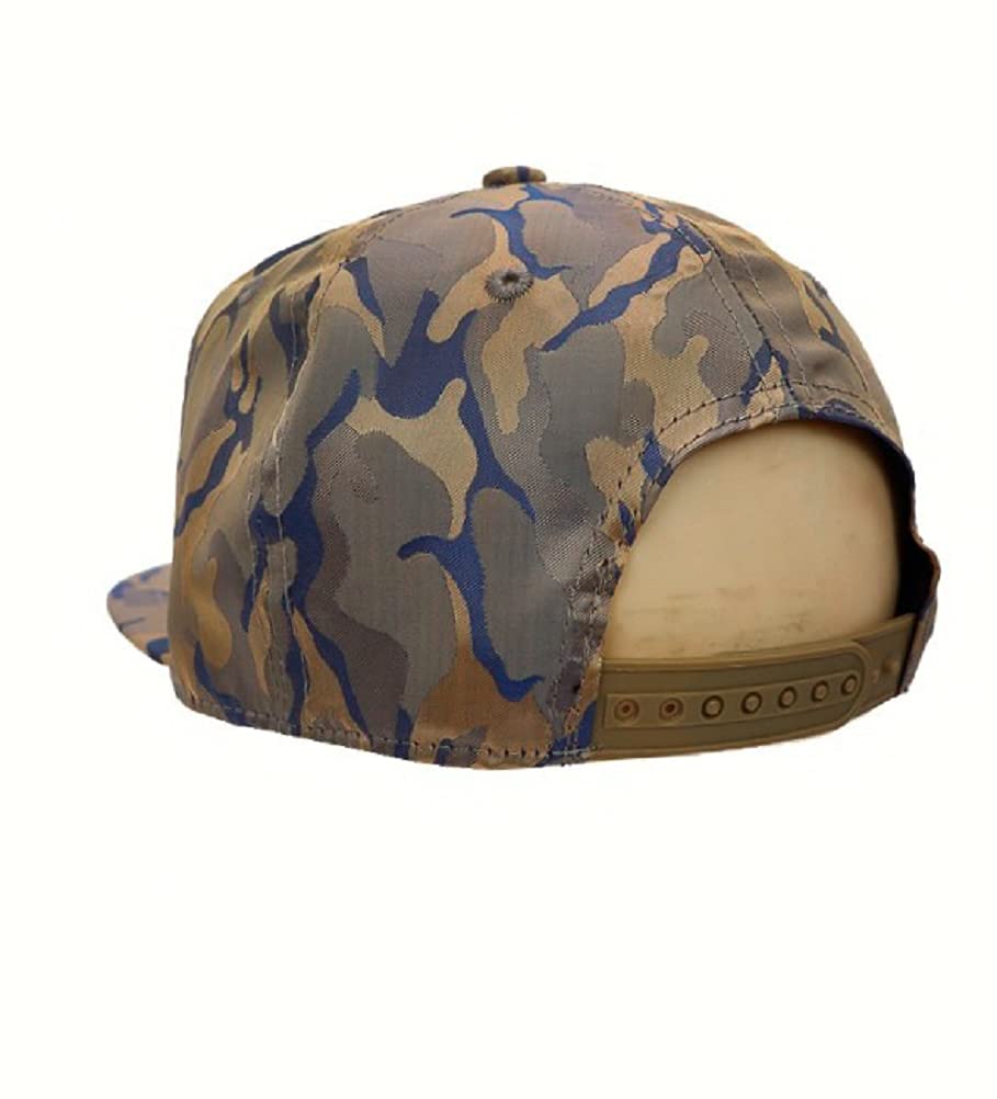 2Chique Boutique BOSS Gold Plate Embossed Camouflage Patterned Nylon Six Panel Snap Back