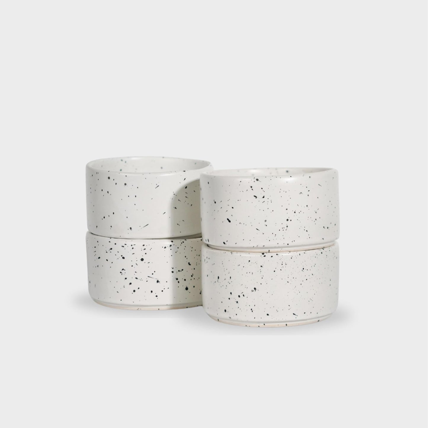 SWEET JULY Edgewater Collection Soup Bowl - Durable, Hand-Thrown Ceramic, 4-Inch Soup Bowl for Soups, Sauces, & Sides - Avail. in White, Black, Gray, and Chai (White Speckled)