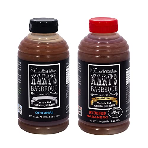 SGT. Hart’s BBQ Sauce, Original and Habanero Flavor - Combo Pack - 22.04 OZ Each