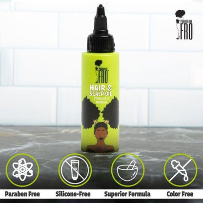 Pardon My Fro Hair & Scalp Oil - Revitalizes and Hydrates Hair - Curls, Braids, Twists - 2 fl oz