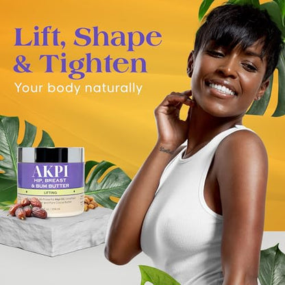 RA COSMETICS Akpi Lifting Butter for Butt, Hips, and Breasts - Surgery-Free Beauty Solution & Butt Enhancement Cream Moisturizer for Firming and Toning your Skin | Hip Lift Massage Cream, 12oz
