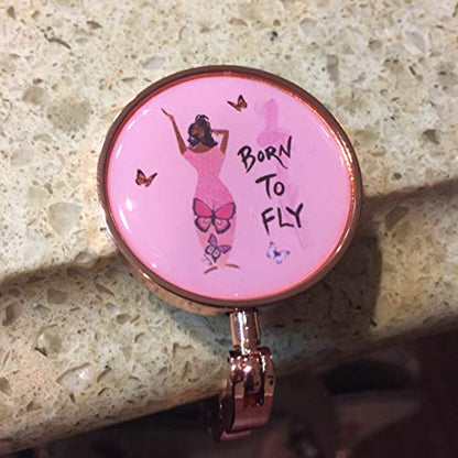Shades of Color Purse Hanger, Born to Fly, 2.5 x 1.73 inches (PH138)